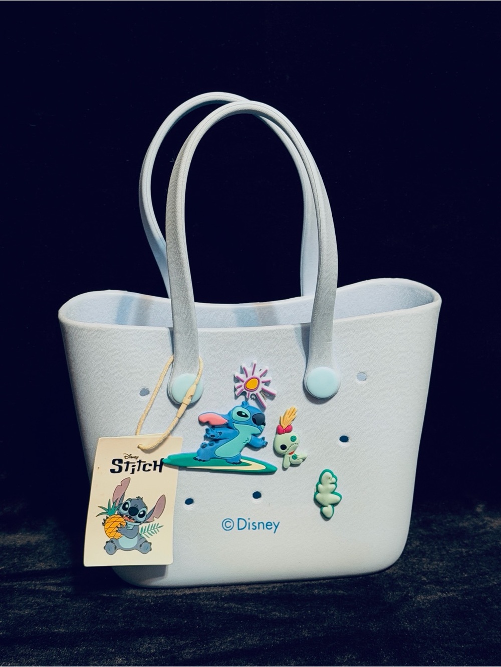 New Girls Disney Stitch Eva Mini Tote Bag with Charms cute Purse